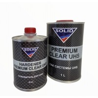 Лак Solid PREMIUM CLEAR UHS 2+1, 1л + Отвердитель PREMIUM CLEAR UHS HARDENER 0,5л